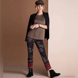 Lisette L Montreal Women's Black Xox Border
Print Ankle Pants Size 4